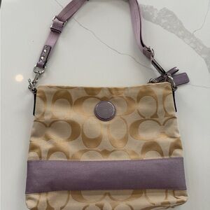 Coach signature stripe crossbody bag